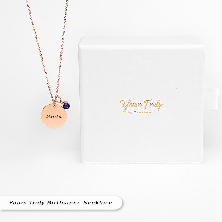 Teezbee.com - Yours Truly Birthstone Necklace
