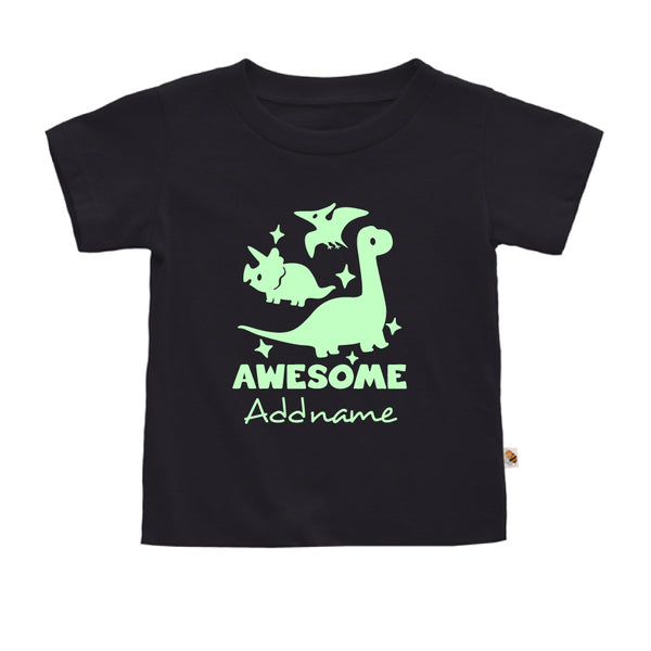 Teezbee.com - Awesome Dinosaurs Glow in the Dark - Kids-T (Black)
