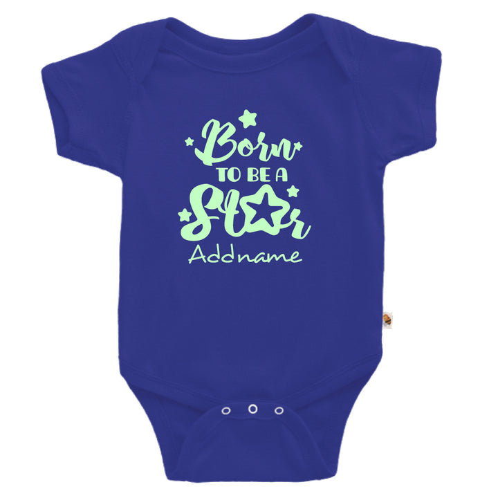 Teezbee.com - Born To Be A Star Glow in the Dark - Romper (Blue)