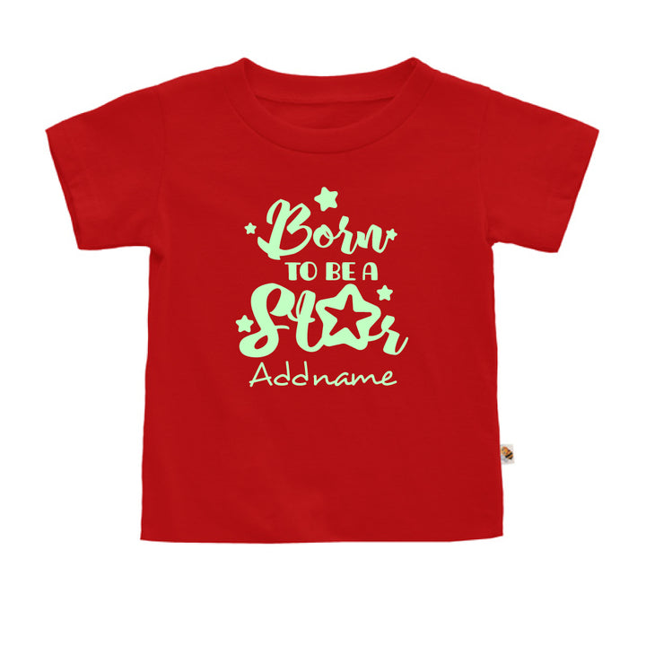 Teezbee.com - Born To Be A Star Glow in the Dark - Kids-T (Red)
