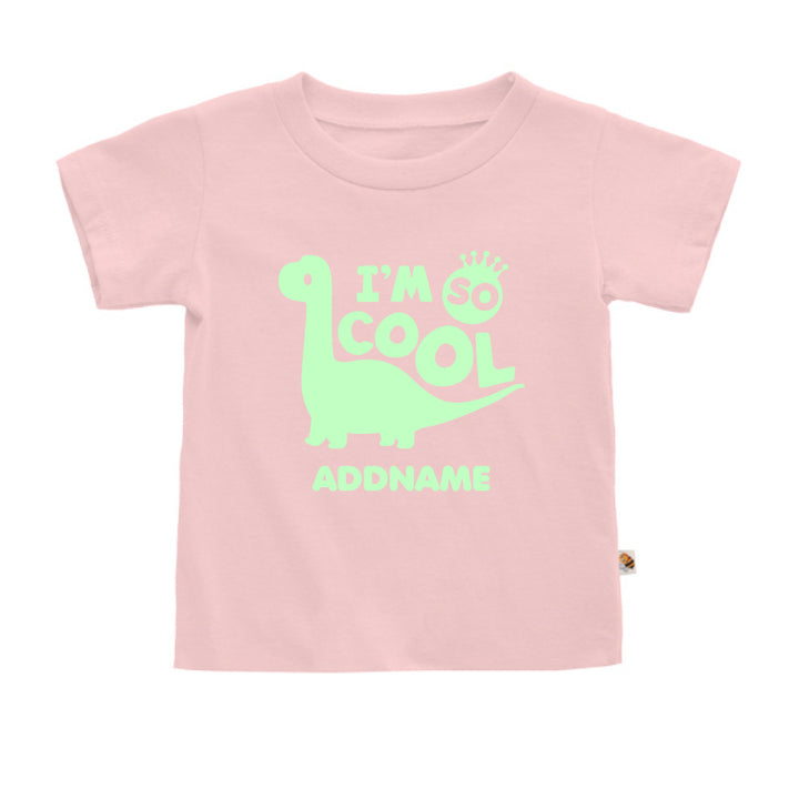 Teezbee.com - Cool Dinosaur Glow in the Dark - Kids-T (Pink)