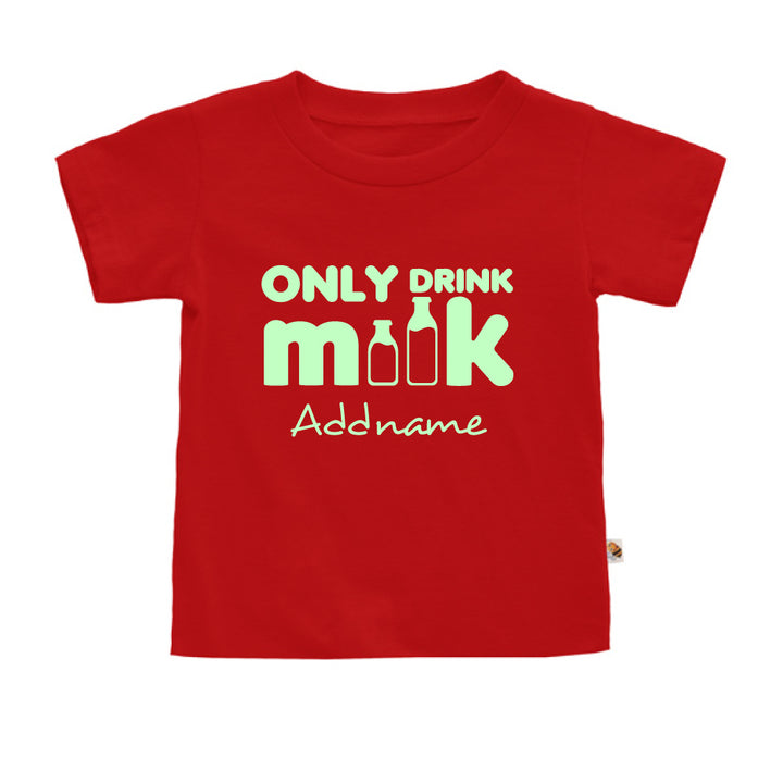 Teezbee.com - Only Drink Milk Glow in the Dark - Kids-T (Red)