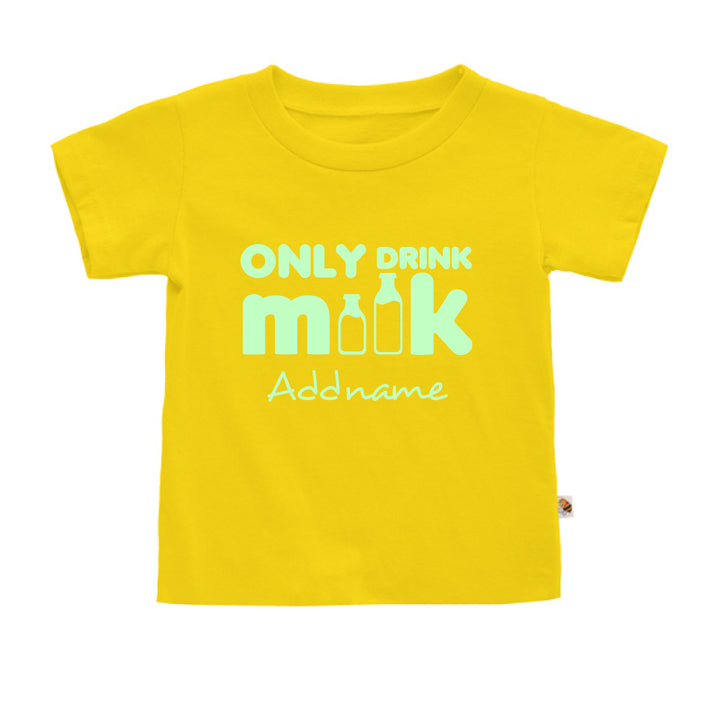 Teezbee.com - Only Drink Milk Glow in the Dark - Kids-T (Yellow)