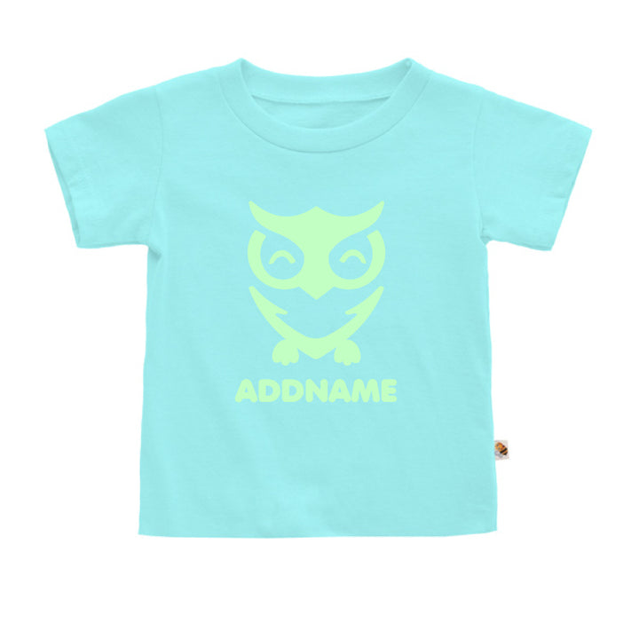 Teezbee.com - Cute Owl Bird Glow in the Dark - Kids-T (Light Blue)