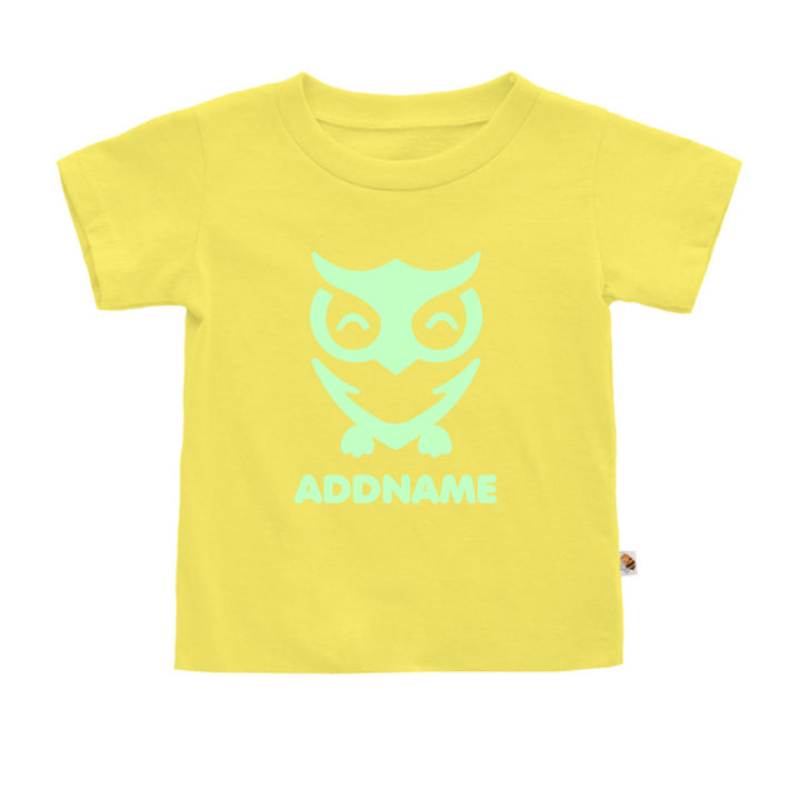 Teezbee.com - Cute Owl Bird Glow in the Dark - Kids-T (Light Yellow)