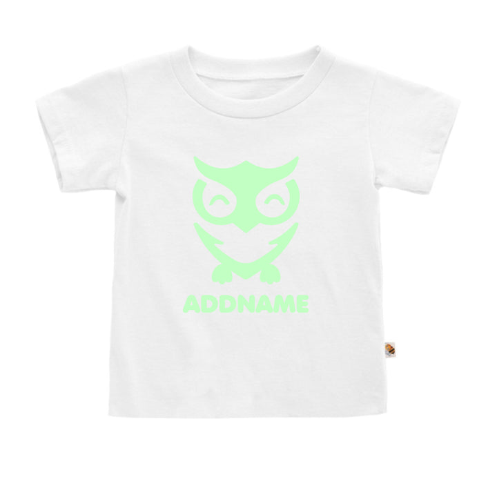 Teezbee.com - Cute Owl Bird Glow in the Dark - Kids-T (White)