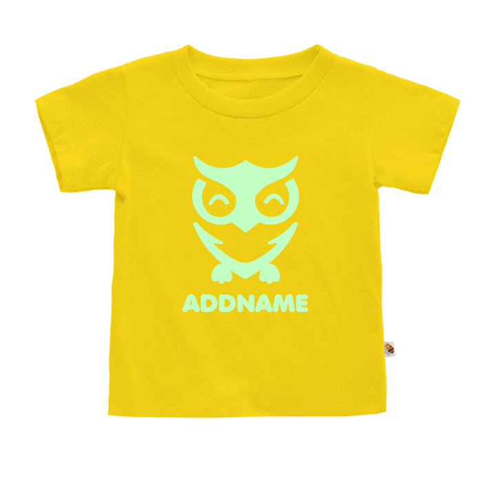 Teezbee.com - Cute Owl Bird Glow in the Dark - Kids-T (Yellow)