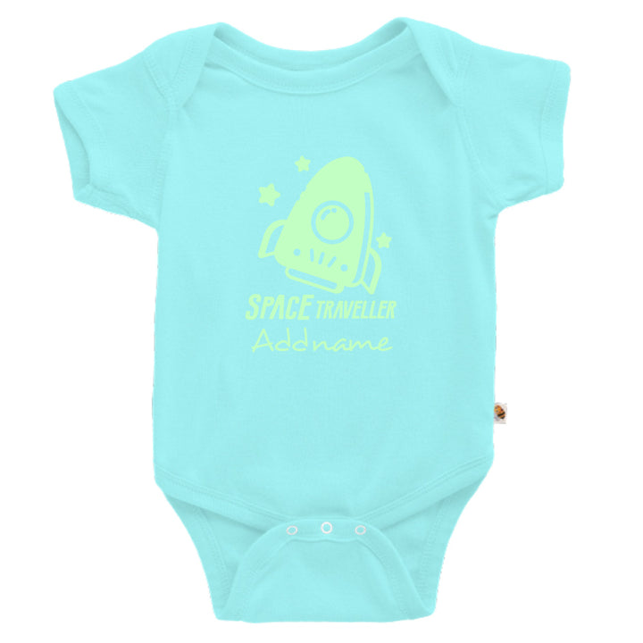 Teezbee.com - Space Traveller Glow in the Dark - Romper (Light Blue)