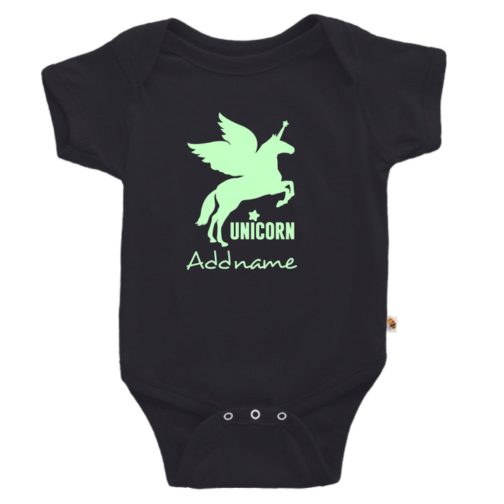 Teezbee.com - Im A Unicorn Glow in the Dark - Romper (Black)