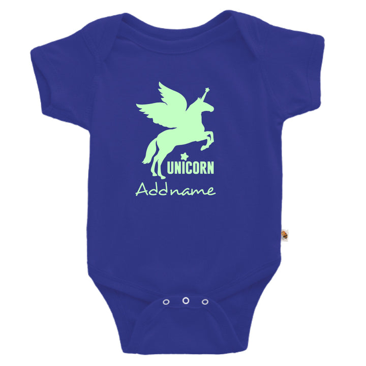 Teezbee.com - Im A Unicorn Glow in the Dark - Romper (Blue)