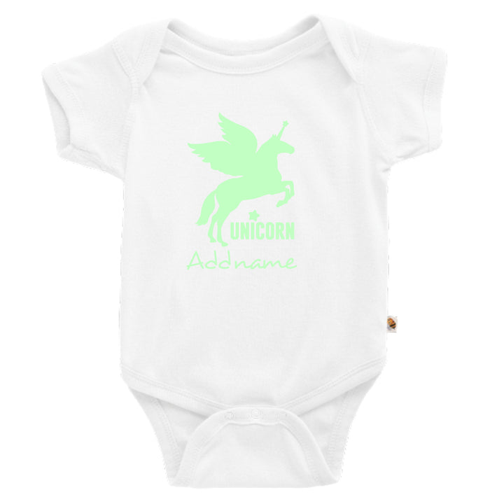 Teezbee.com - Im A Unicorn Glow in the Dark - Romper (White)