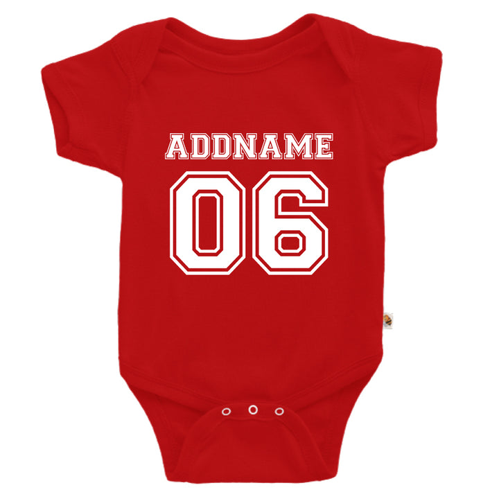 Teezbee.com - Name With Number  - Romper (Red)
