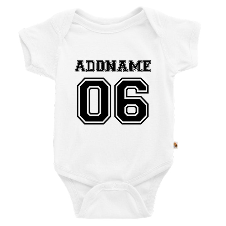 Teezbee.com - Name With Number  - Romper (White)