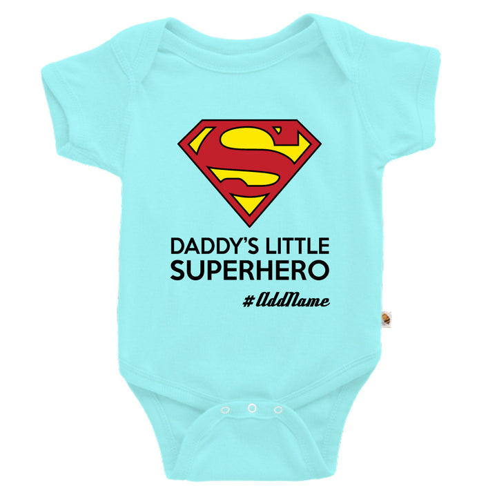 Teezbee.com - Daddy Little Superhero - Romper (Light Blue)