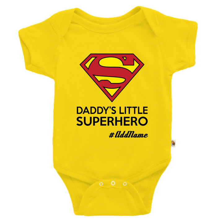Teezbee.com - Daddy Little Superhero - Romper (Yellow)