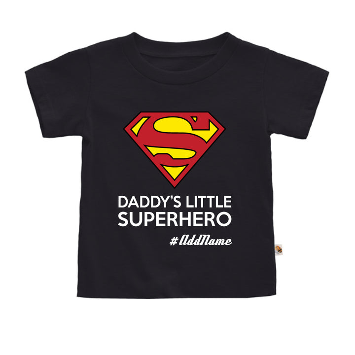 Teezbee.com - Daddy Little Superhero - Kids-T (Black)
