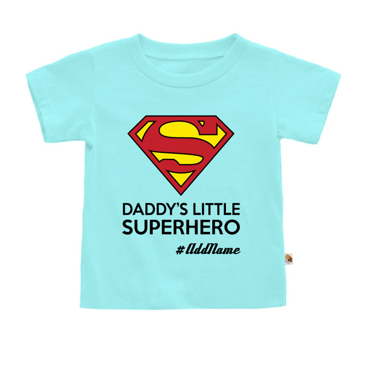 Teezbee.com - Daddy Little Superhero - Kids-T (Light Blue)