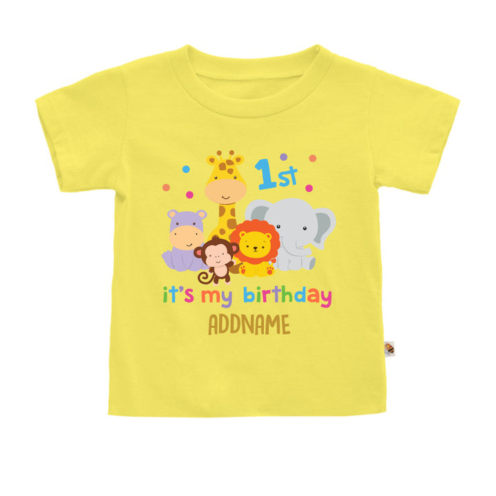 Teezbee.com - Safari Animals Birthday - Kids-T (Light Yellow)