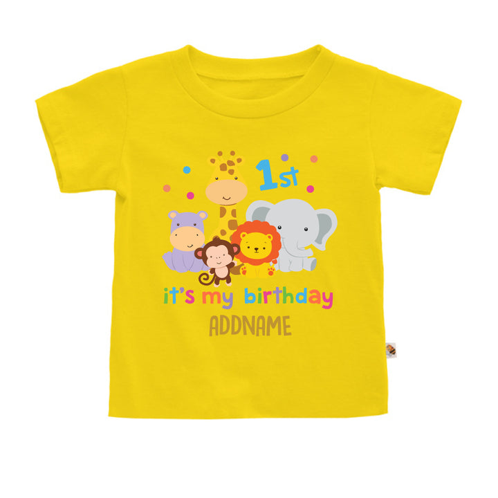 Teezbee.com - Safari Animals Birthday - Kids-T (Yellow)