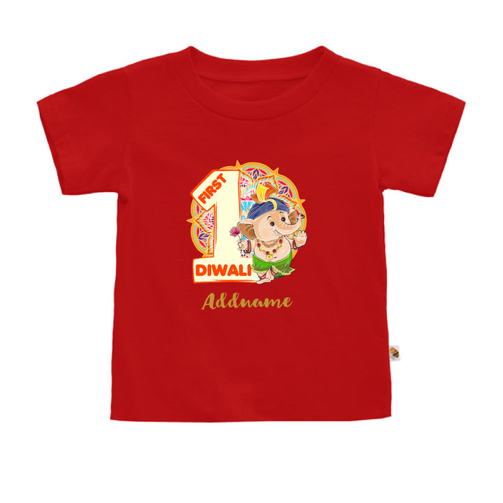 Teezbee.com - 1st Diwali Baby Ganesha - Kids-T (Red)