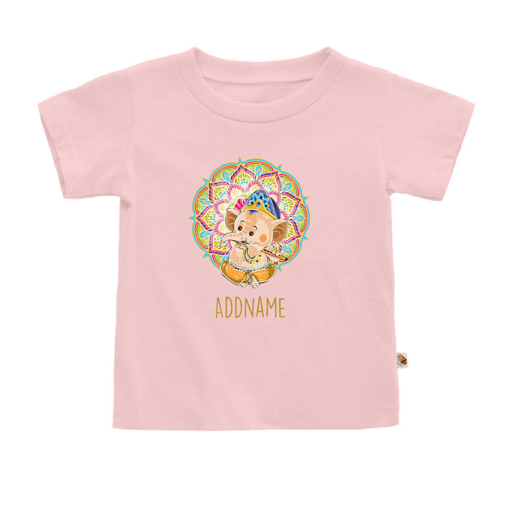 Teezbee.com - Baby Ganesha Diwali Plays Flute - Kids-T (Pink)