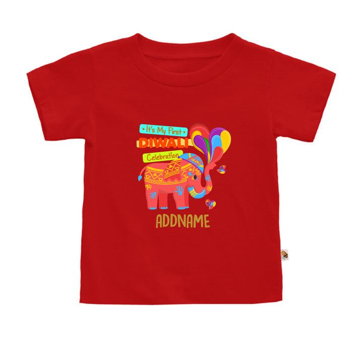 Teezbee.com - 1st Diwali Red Elephant - Kids-T (Red)