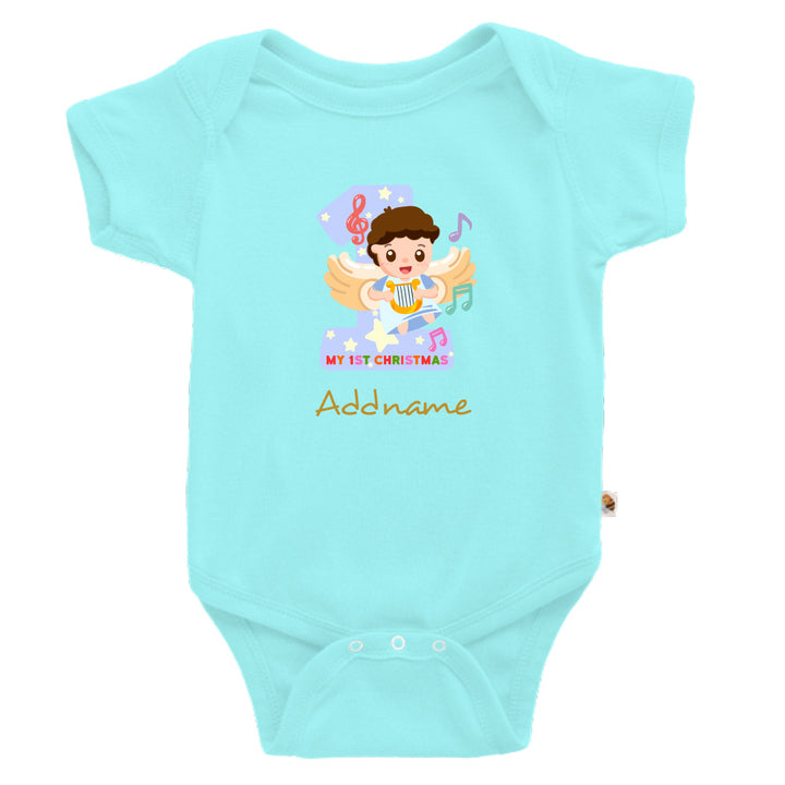 Teezbee.com - My 1st Christmas Angel Boy - Romper (Light Blue)