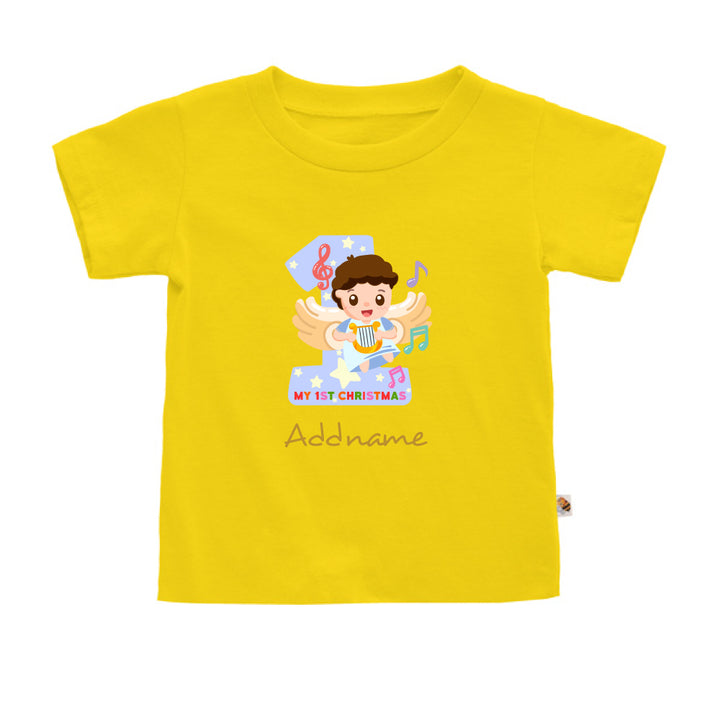 Teezbee.com - My 1st Christmas Angel Boy - Kids-T (Yellow)