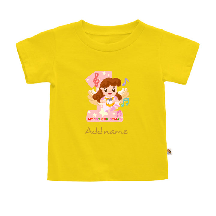 Teezbee.com - My 1st Christmas Angel Girl - Kids-T (Yellow)