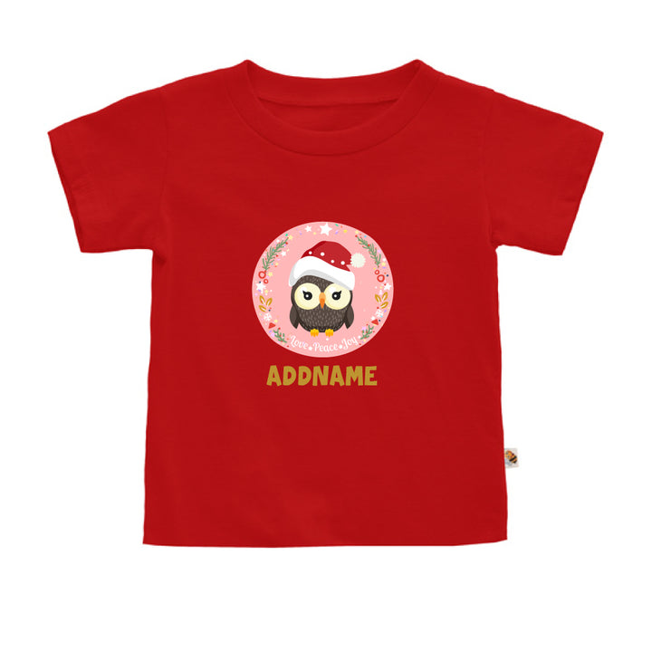 Teezbee.com - Christmas Cute Winter Owl - Kids-T (Red)