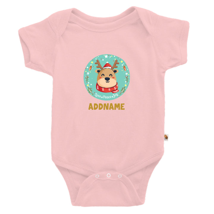 Teezbee.com - Christmas Cute Winter Reindeer - Romper (Pink)