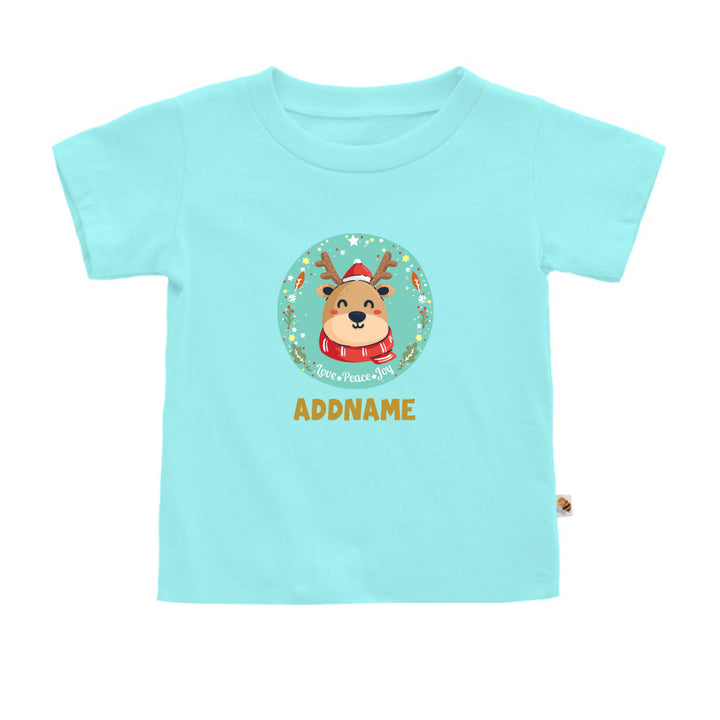 Teezbee.com - Christmas Cute Winter Reindeer - Kids-T (Light Blue)