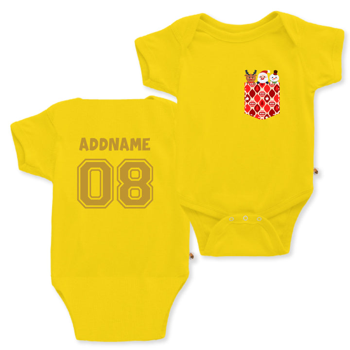 Teezbee.com - Christmas Ornaments Pocket Prints - Romper (Yellow)