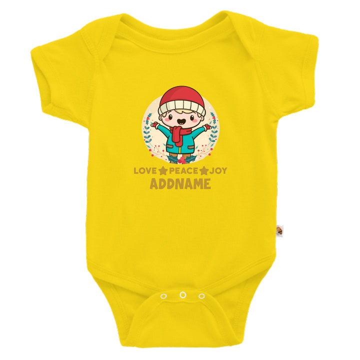 Teezbee.com - Happy Boy Christmas - Romper (Yellow)