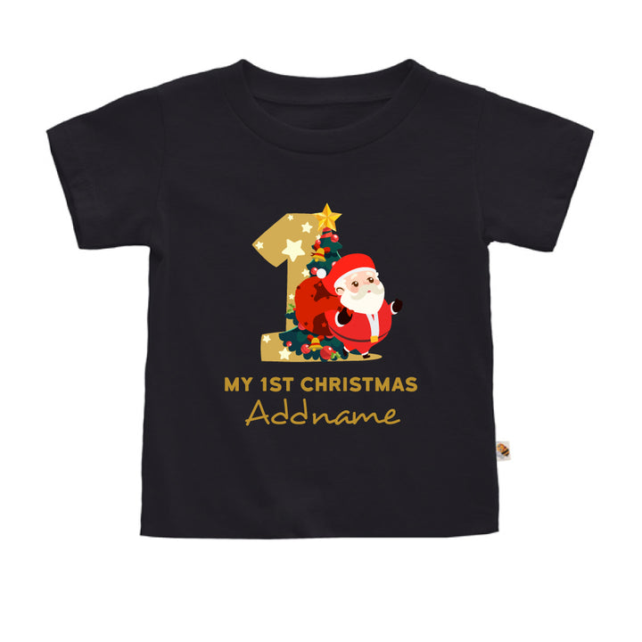 Teezbee.com - My 1st Christmas Santa - Kids-T (Black)