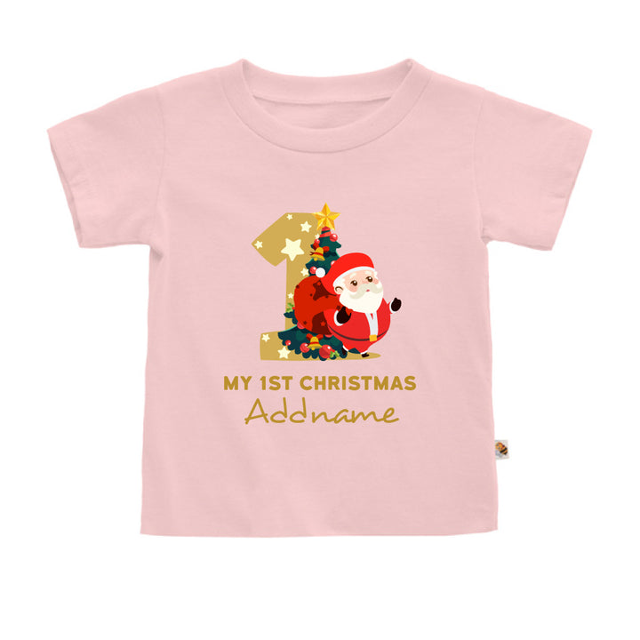 Teezbee.com - My 1st Christmas Santa - Kids-T (Pink)