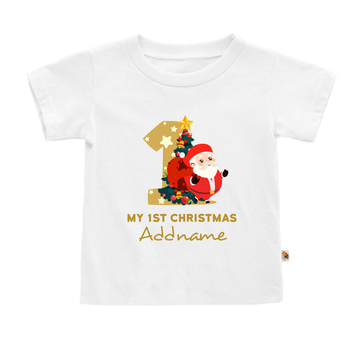 Teezbee.com - My 1st Christmas Santa - Kids-T (White)