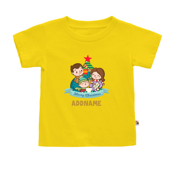 Teezbee.com - Happy Family Boy Christmas - Kids-T (Yellow)