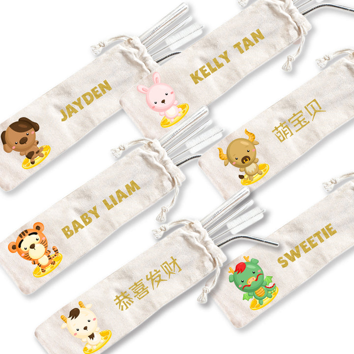 Teezbee.com - Chinese New Year Gifts Straw Set [FREE Custom Add Name]