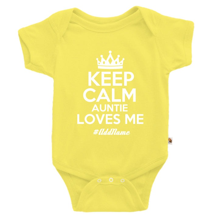 Teezbee.com - Keep Calm Auntie Loves Me - Romper (Light Yellow)