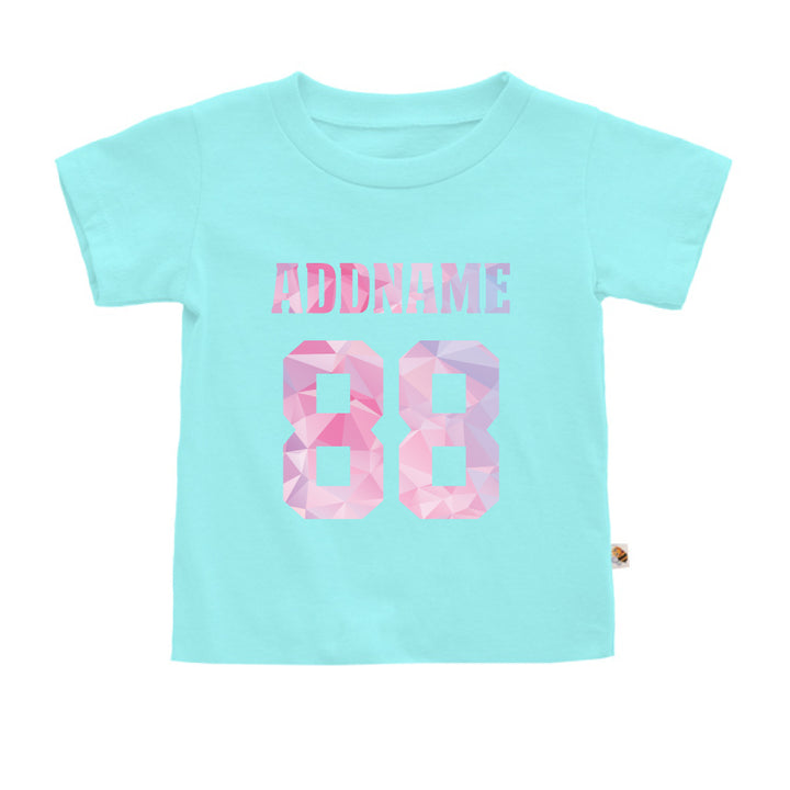 Teezbee.com - Pastel Polygonal Name with Number - Kids-T (Light Blue)