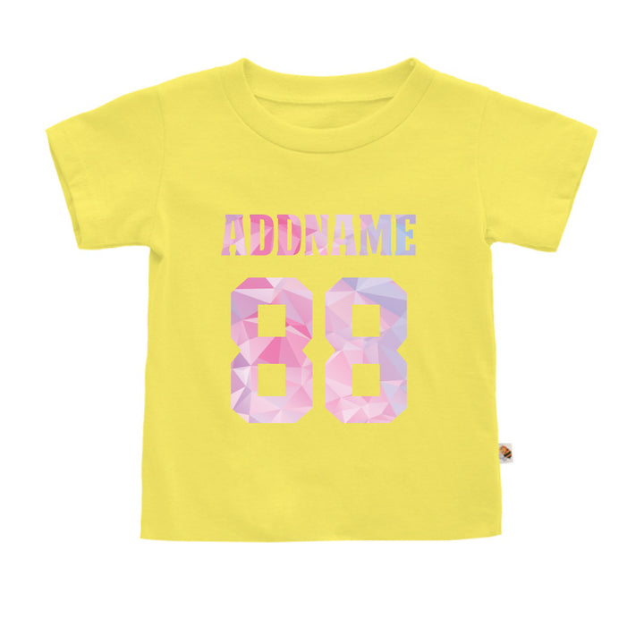 Teezbee.com - Pastel Polygonal Name with Number - Kids-T (Light Yellow)
