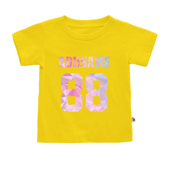 Teezbee.com - Pastel Polygonal Name with Number - Kids-T (Yellow)