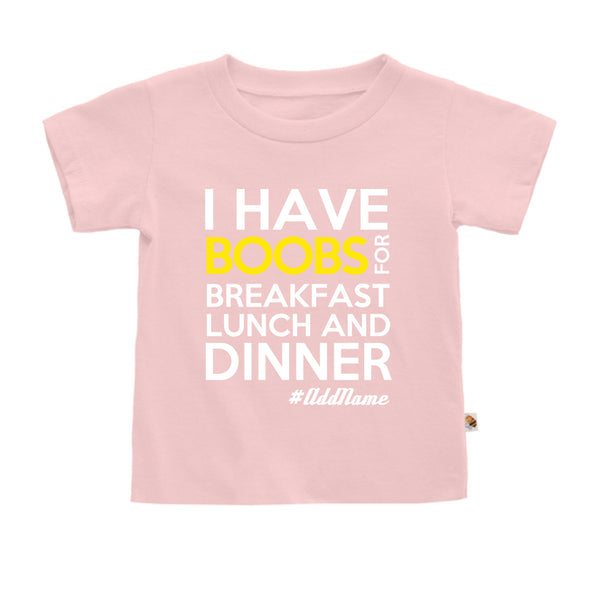 Teezbee.com - Boobs Breakfast Lunch Dinner - Kids-T (Pink)