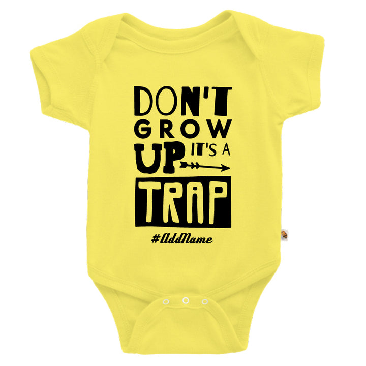 Teezbee.com - Dont Grow Up - Romper (Light Yellow)