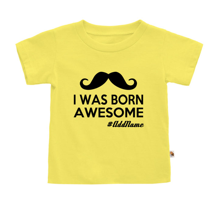 Teezbee.com - I Was Born Awesome - Kids-T (Light Yellow)