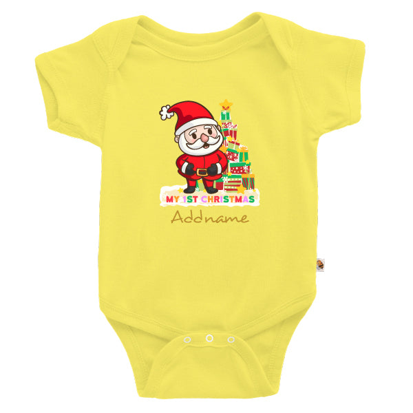 Teezbee.com - My 1st Christmas Snow Santa (Kids) - Romper (Light Yellow)
