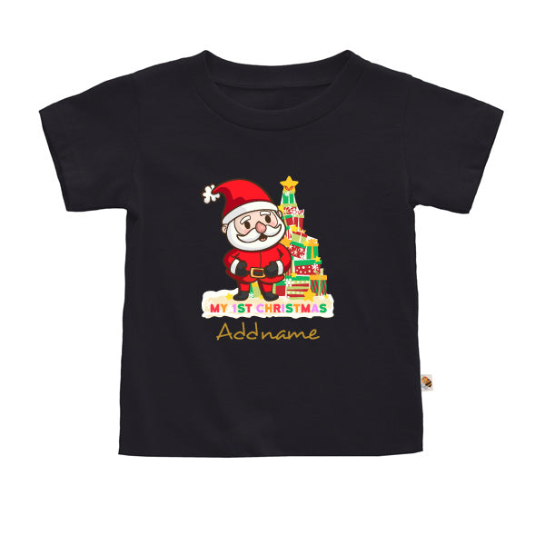 Teezbee.com - My 1st Christmas Snow Santa (Kids) - Kids-T (Black)