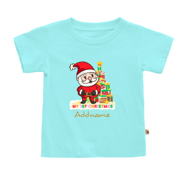 Teezbee.com - My 1st Christmas Snow Santa (Kids) - Kids-T (Light Blue)