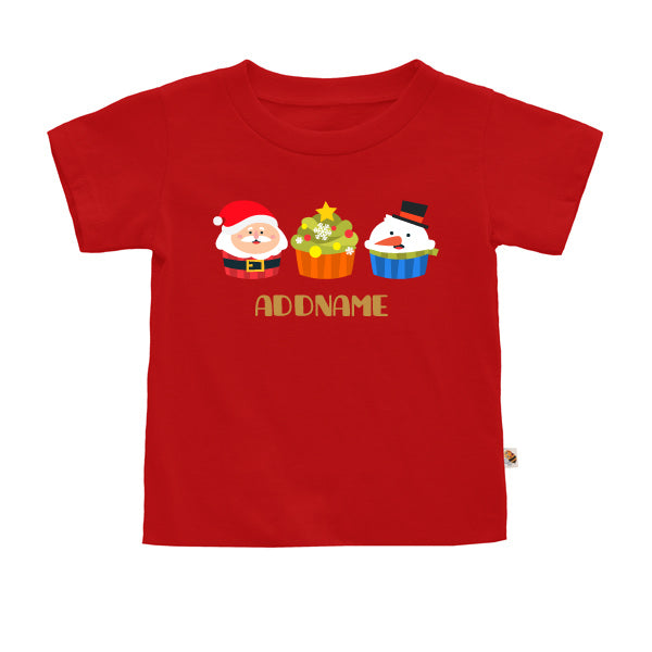 Teezbee.com - Adorable Assorted Christmas Santa Cupcakes - Kids-T (Red)